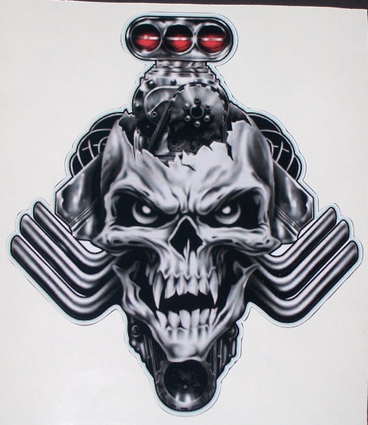 Blown / Blower Head  Nitro Skull 8" x 9" Full color tailgate Graphic Window Decal