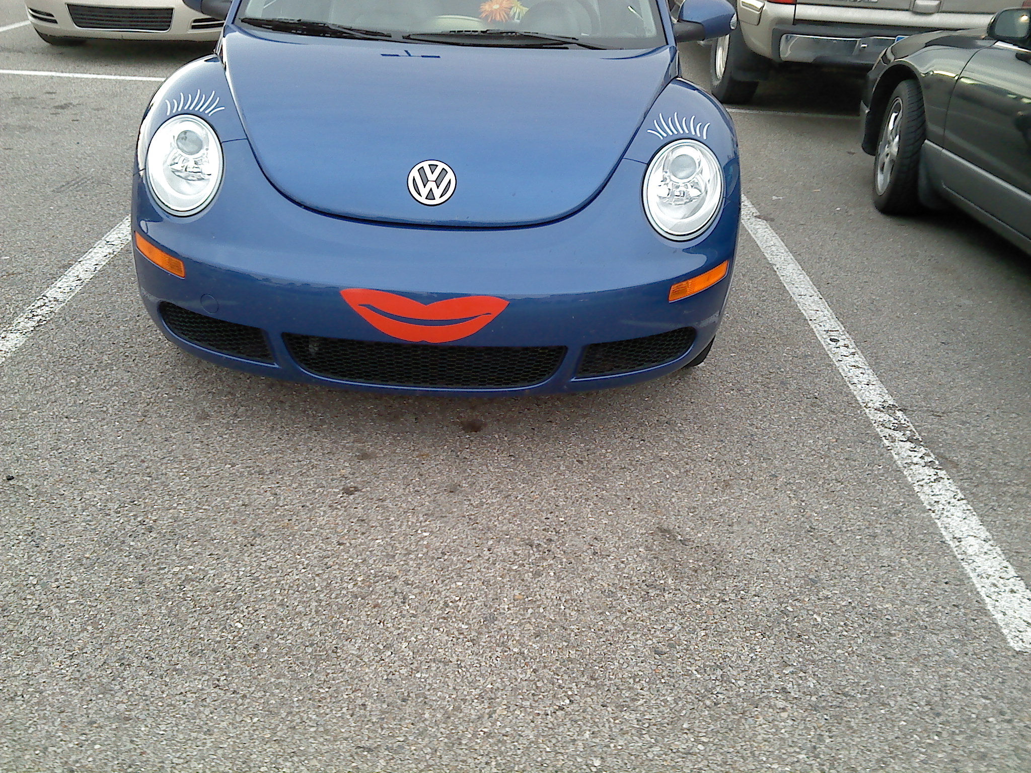 VW Beetle Bug Smile Face (Eye Lashes and Lips) Graphics