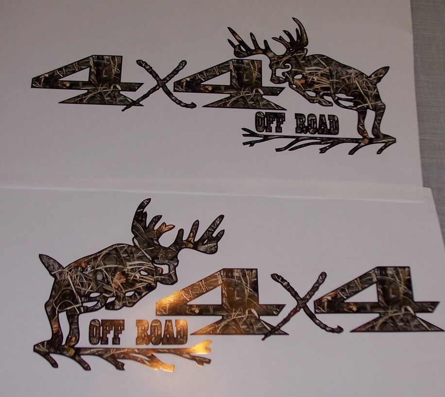 Big Buck Real tree M4 Camo 4X4 OFF ROAD BED SIDE Decals