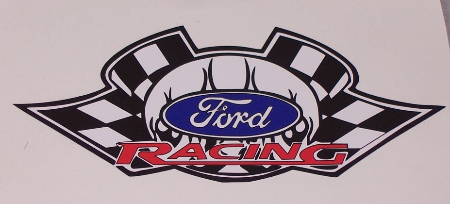 Ford Racing 6\" x 8.5\" Full color tailgate Graphic Window Decal