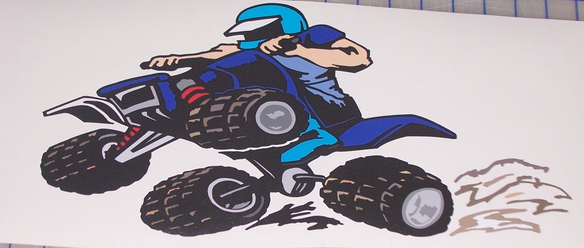 FULL COLOR PRINTED Quad ATV Racing Wall Garage or Garage Door Graphic Decal