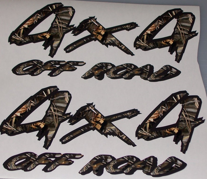 4X4 #1 Black and M4 Real Tree CAMO PAIR FULL COLOR Window 14" x 7" Decal Sticker