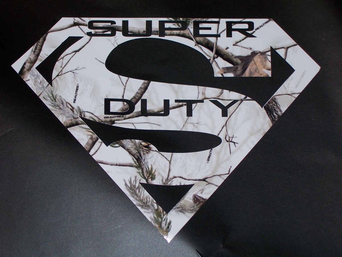 Real tree CAMO SUPER DUTY "S" tailgate or window Decal