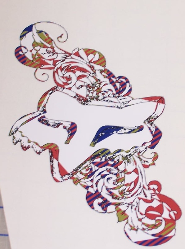 Fox Racing Rainbow Tribal Head Printed 8.5\"x7\" Window or trailer Decal full color printed decals