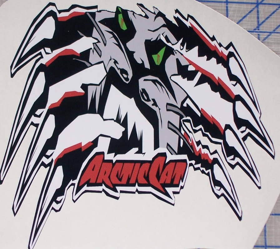 Arctic Cat Claws Ripping FULL COLOR XL Trailer 27\"X29 Decal Sticker