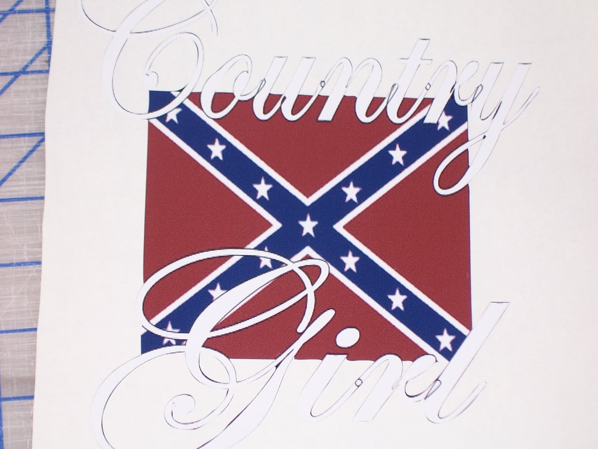 country Girl Rebel flag Full color Graphic Window Decal Sticker