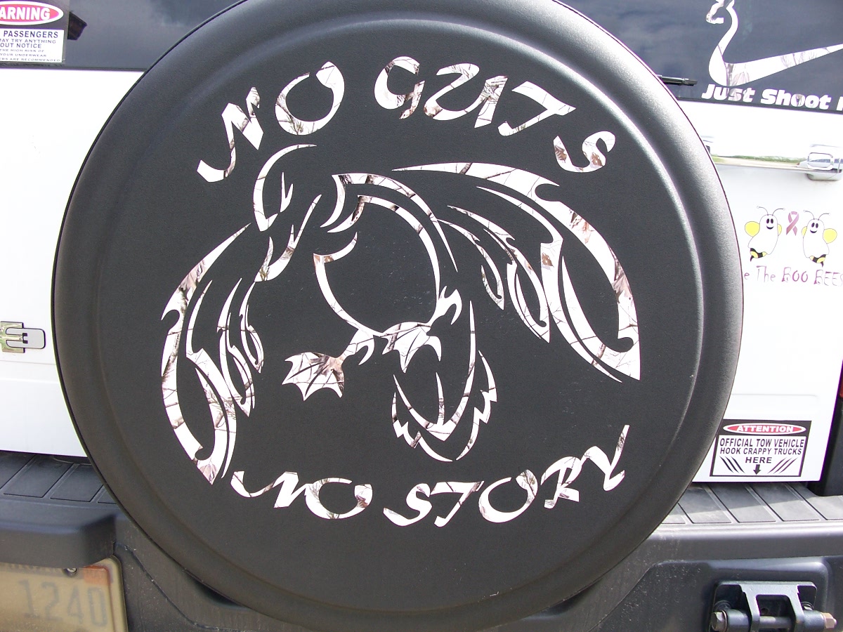 No guts No Story Duck Spar Tire Cover Graphic Trailer Decal
