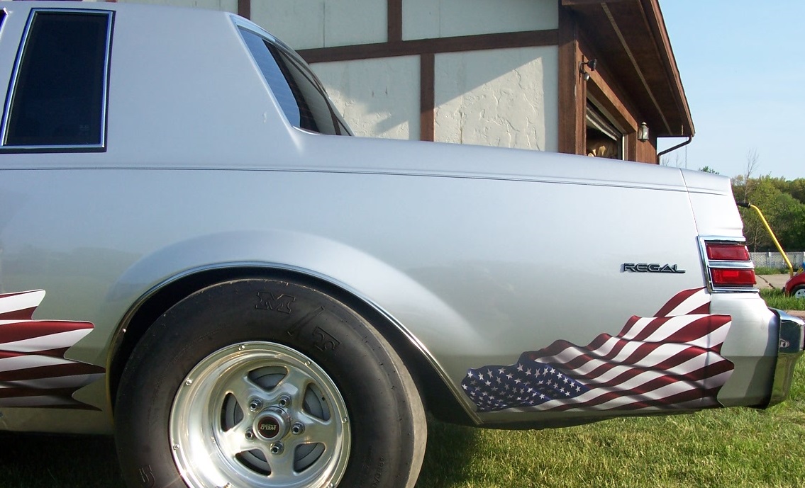American Flag Rear panel Drag Racing Burnout guard Chip Graphic Decals