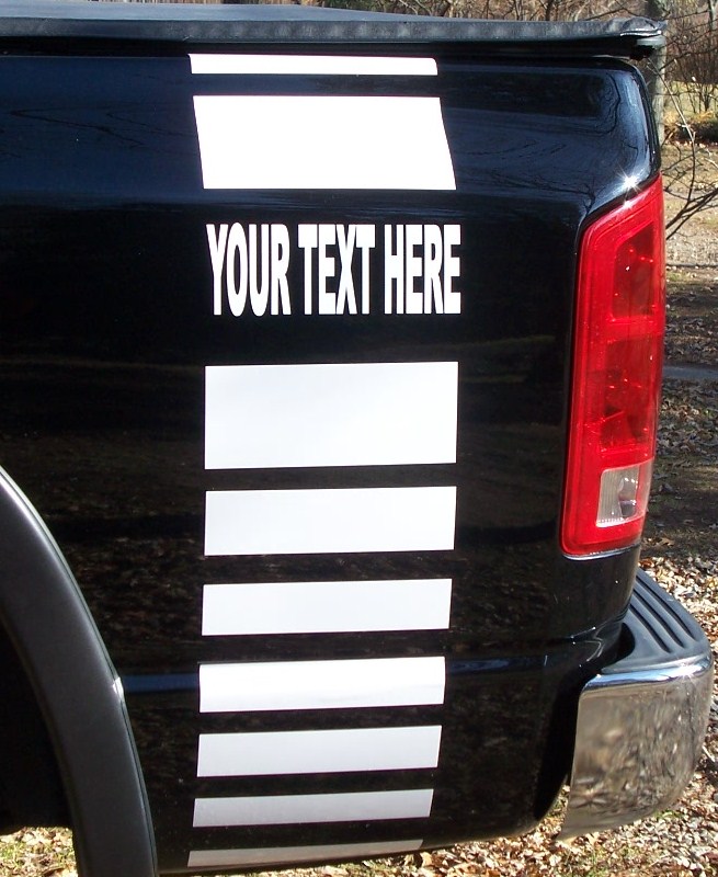 YOUR TEXT Truck Fadeout Rear Quarter Stripes