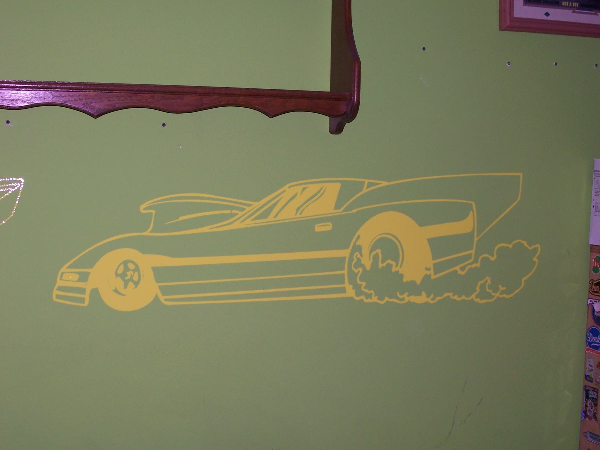 Pro Mod Chevy Corvette Wall Garage or Garage Door Graphic Decal