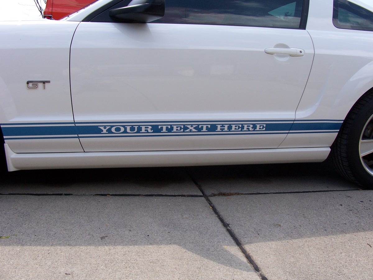YOUR TEXT Mustang Rocker stripes