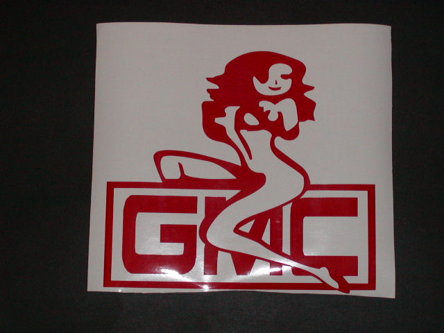 girl rides GMC Logo Decal