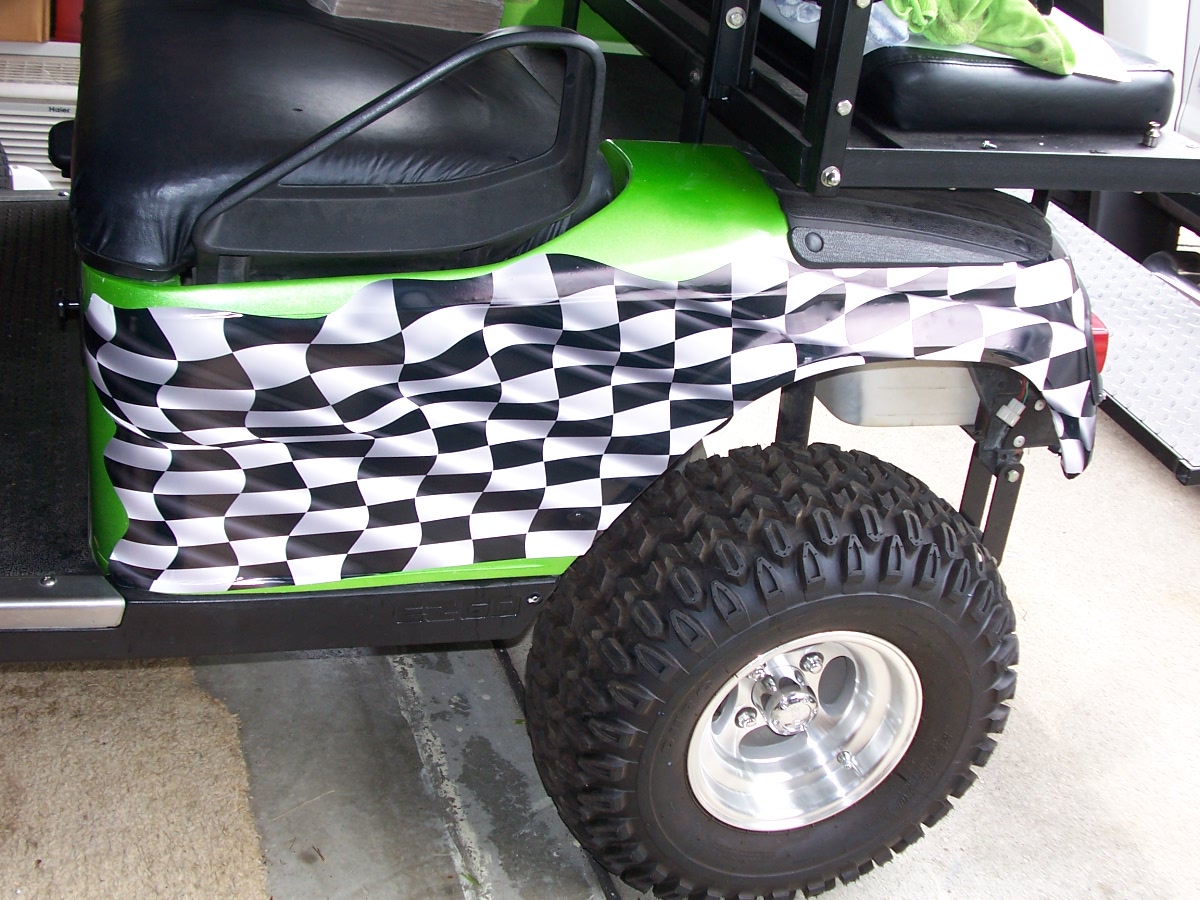 Golf Cart FULL COLOR LARGE RACING CHECKERED FLAG Graphics Set EZGO Club Car Yamaha