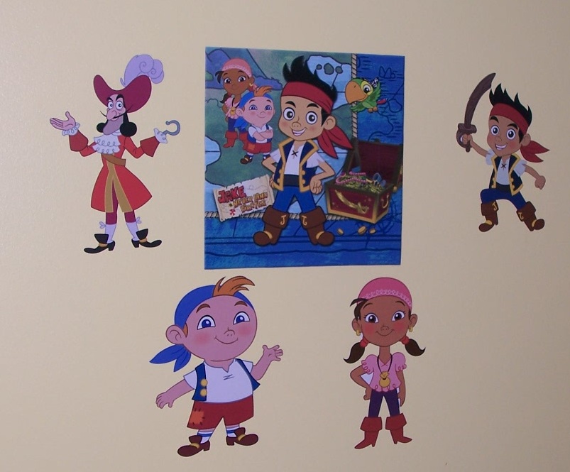 LARGE Disney Junior Jake and the Neverland Pirates Peel and Stick Wall Decal Set Sticker Stickers Decals