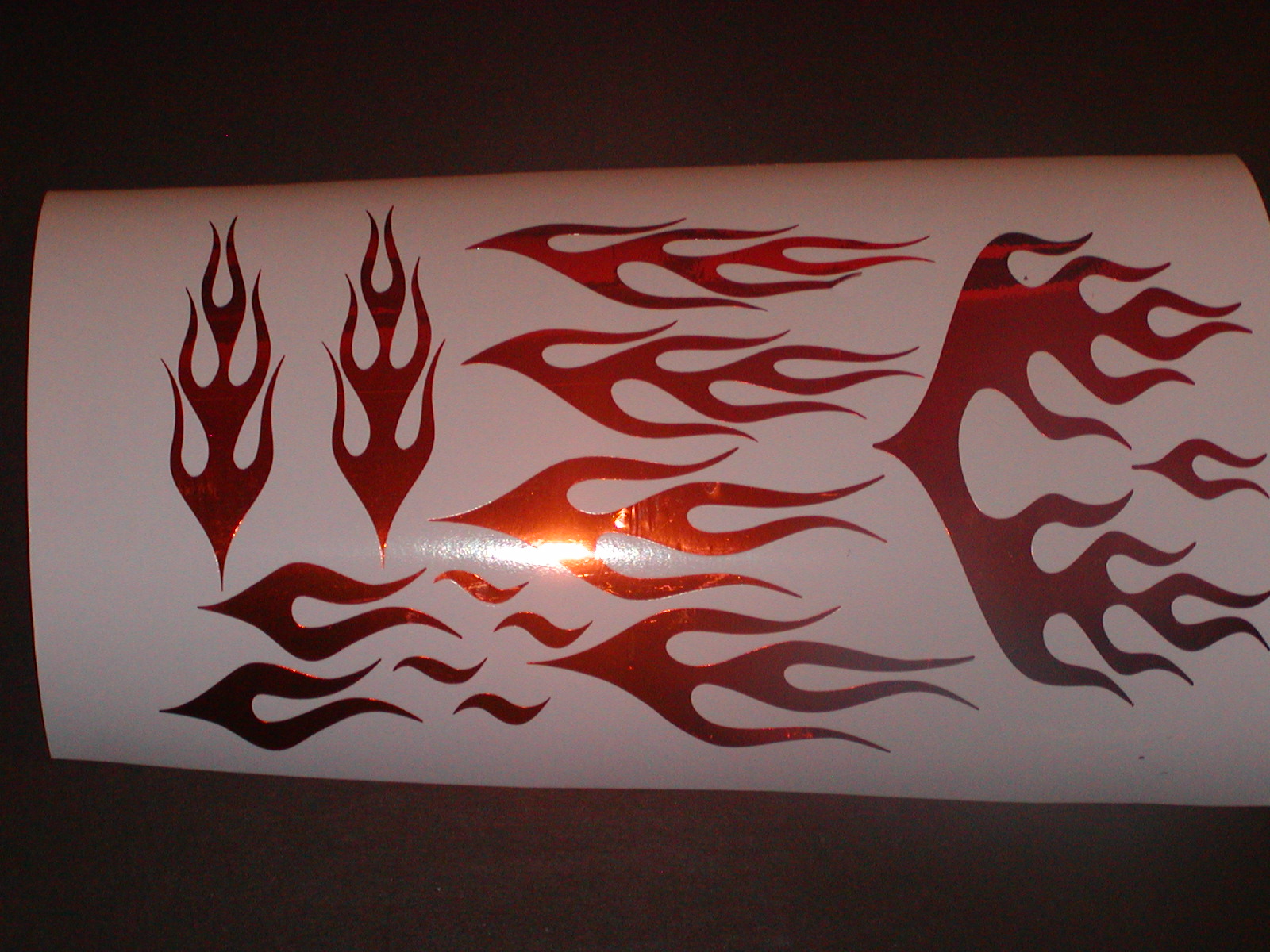 Flame Helmet Graphic Decals Chrome Colors