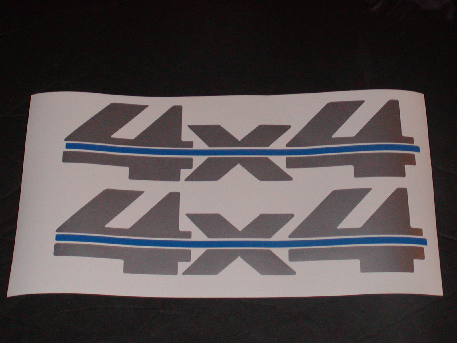 4x4 # 2 Two Color (Silver w/ Blue Stripe) Bed Decal Decals