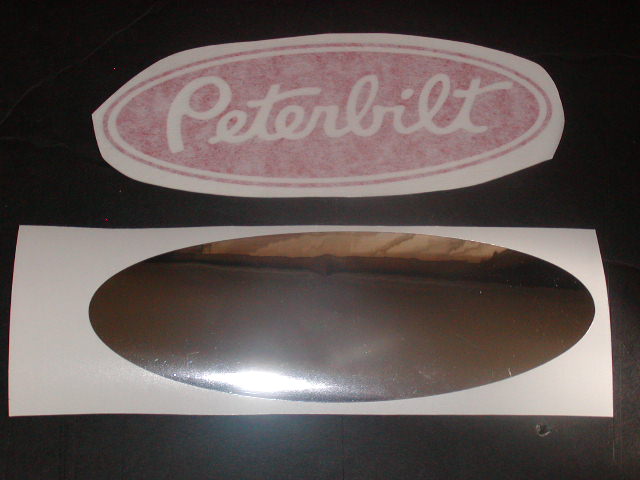 PETERBUILT  Tailgate Logo Cover Decal 98-07 F250-F450 Red and Chrome