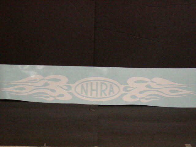 NHRA Flames Drag Racing windshield decal