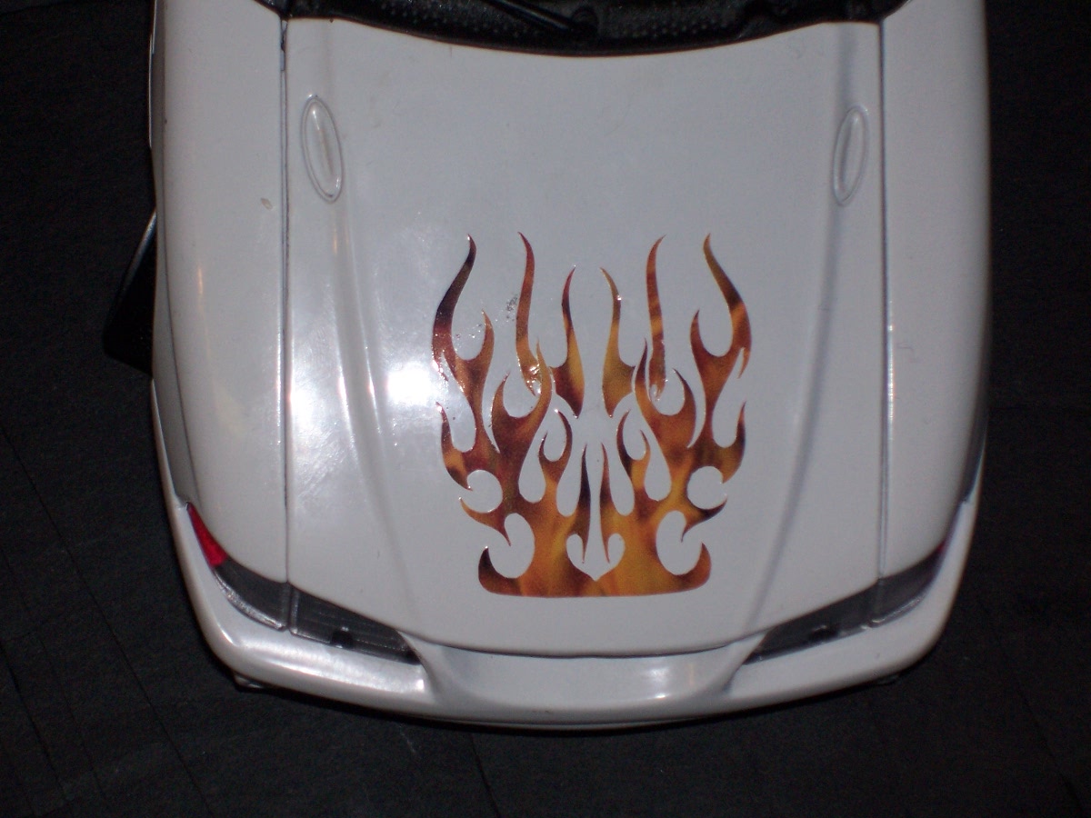 TRIBAL Flame REAL FIRE FULL COLOR HOOD Graphic Decal #1 Fit all cars and trucks