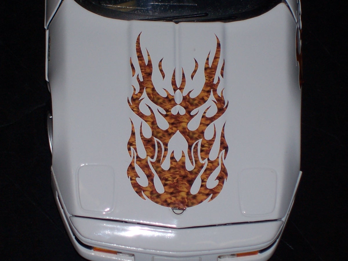 TRIBAL Flame REAL FIRE FULL COLOR HOOD Graphic Decal #2 Fit all cars and trucks